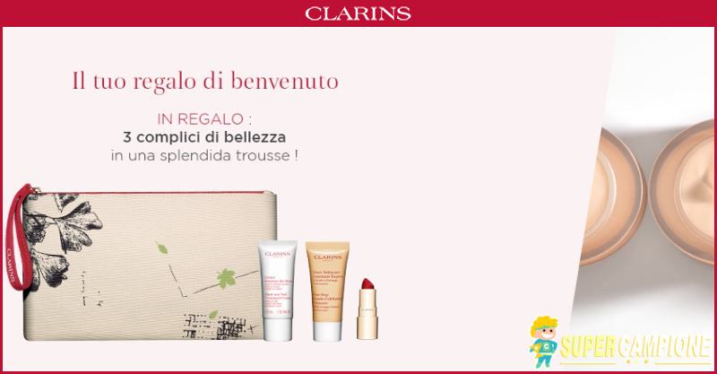 Clarins: ricevi gratis 3 cosmetici e una trousse