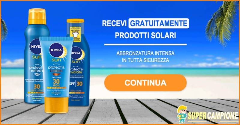 Vinci gratis prodotti solari Nivea