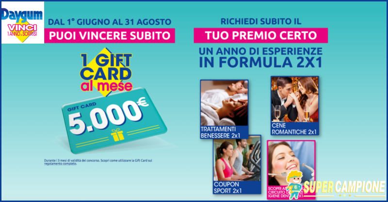 Premio sicuro e card da 5000€ in palio con Daygum