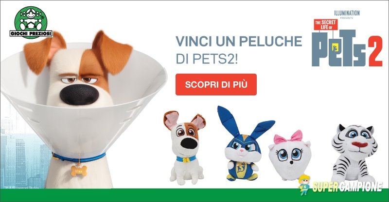 Vinci gratis un peluche di Pets2