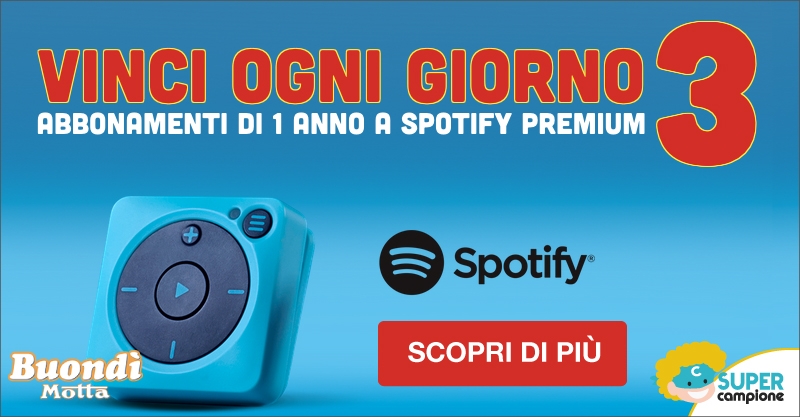 Vinci 1 anno di Spotify con Buondì Motta