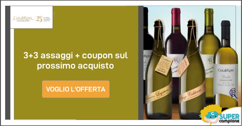 Colderove Valdobbiadene: offerta 6 bottiglie + coupon