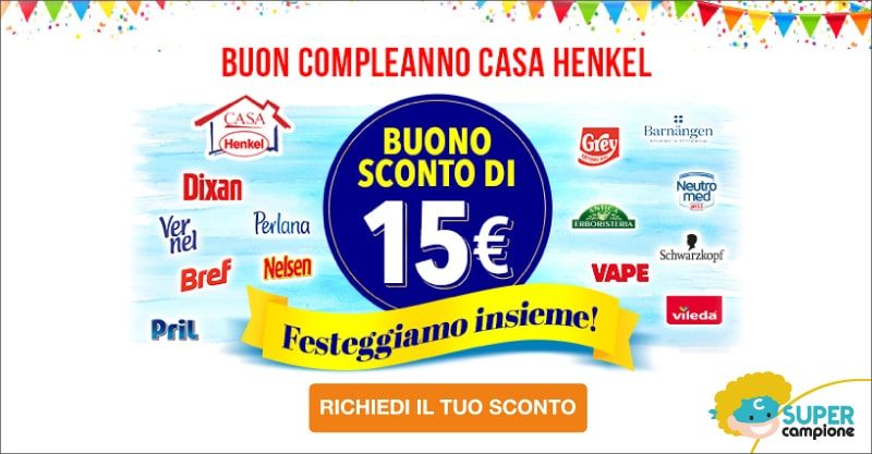 Casa Henkel: buono sconto 15€ e spedizione gratuita