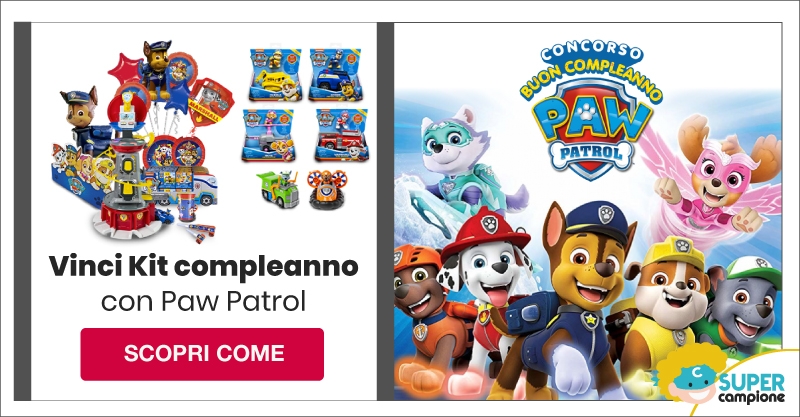 Vinci kit compleanno con Paw Patrol