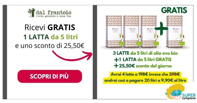 Dal Frantoio: ricevi gratis una latta di olio da 5 litri 